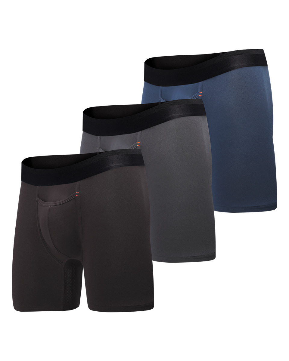 3-pack Xtra Life™ Mesh Short Boxer Briefs - Navy blue/black/white - Men