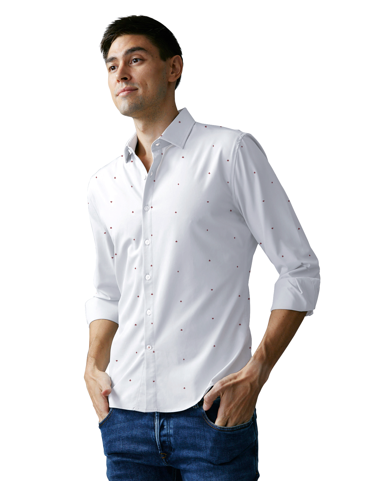 Performance Dress Shirts for Men Moisture Wicking, Wrinkle Free M / | Cherries (on Gray) Performance Dress Shirts for Men Moisture Wicking, Wrinkle Free M / | Cherries (on Gray)