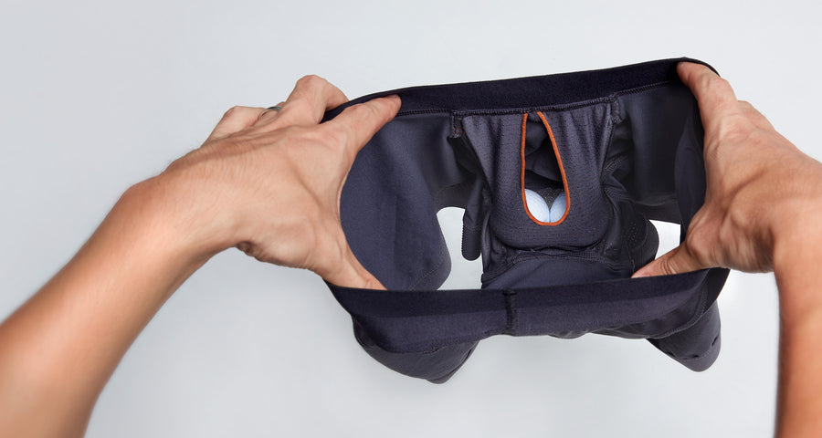 Inside view of the patented Paradise Pocket ball pouch