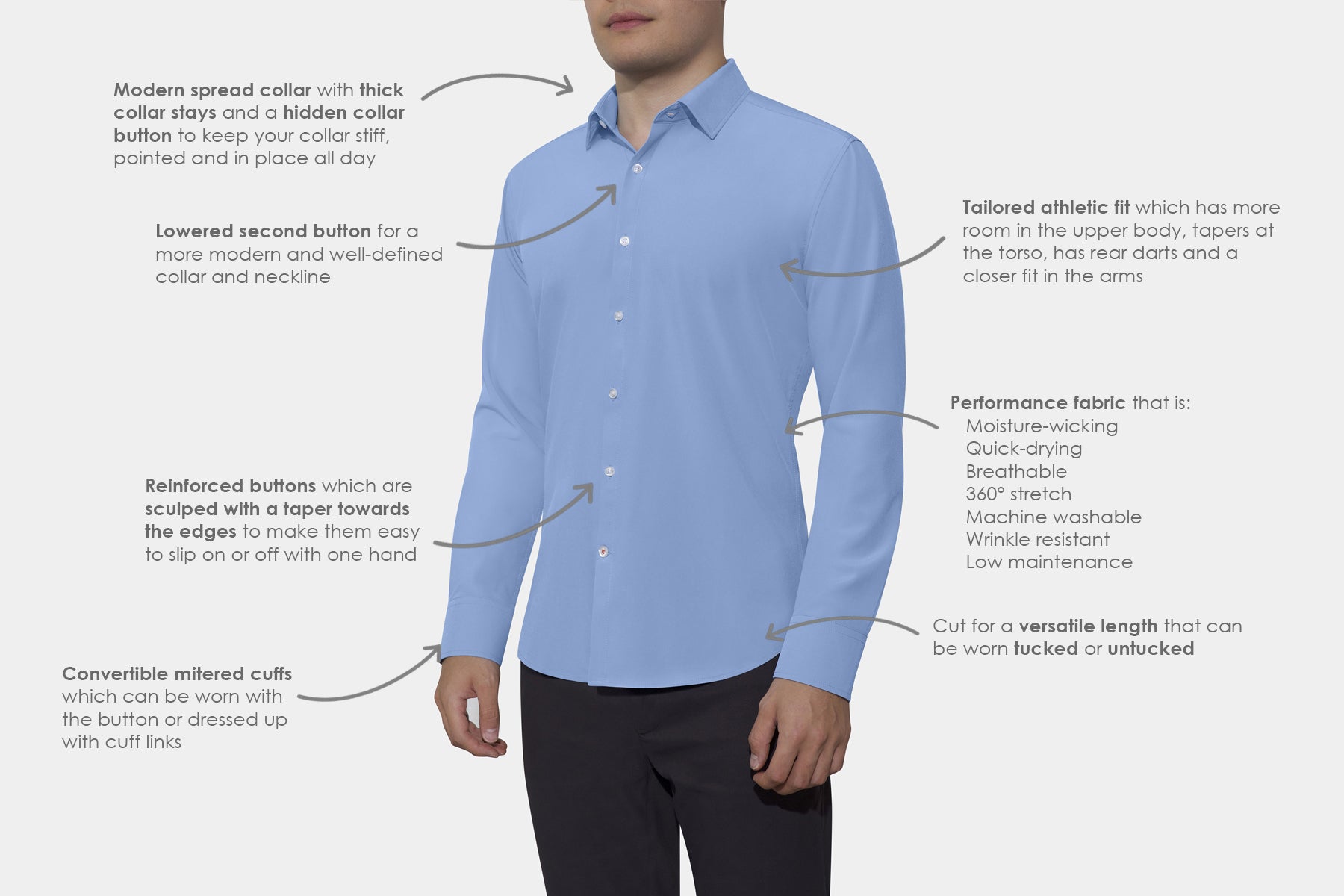 Performance Dress Shirts for Men – Moisture Wicking, Wrinkle Free S / Premium Men's Apparel by All Citizens | Pink Dogwood