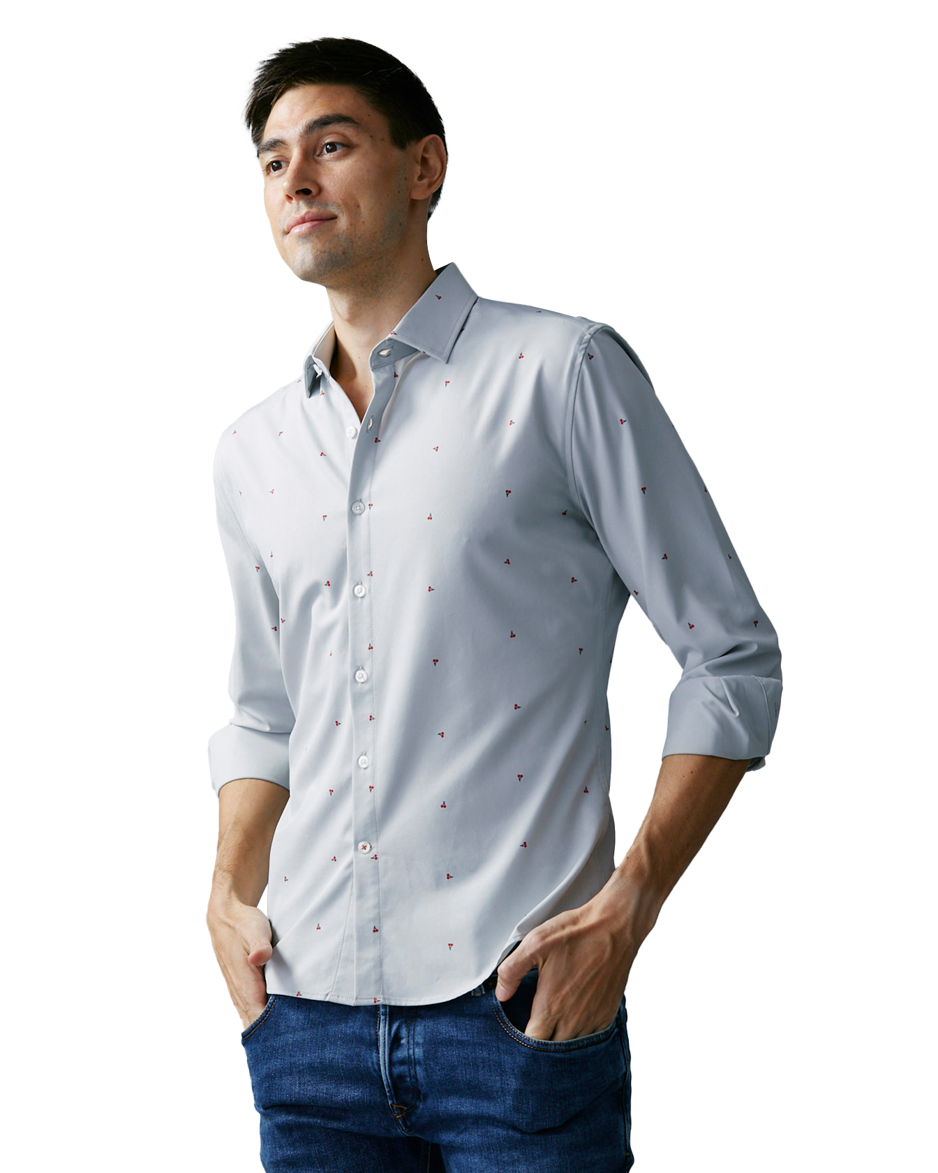 Moisture wicking top dress shirts