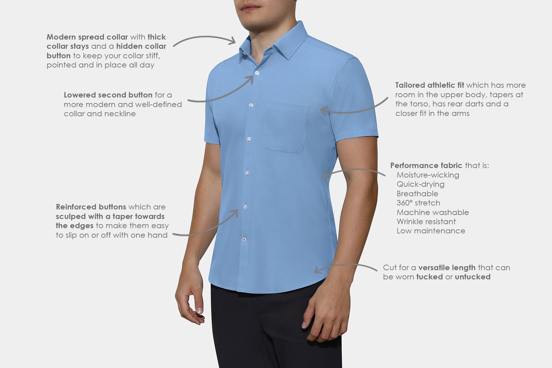 Performance Men's Button Up Short Sleeve Shirts | All Citizens S / Performance Men's Button Up Short Sleeve Shirts | All Citizens S /